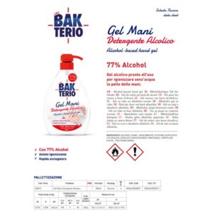 BAKTERIO GEL MANI DETERGENTE ALCOLICO 600 ML